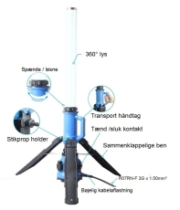 Bandit worklight 360° LED-arbejdslampe med 2 udtag, 8100 lum