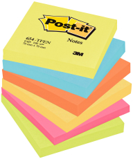 Post-it Notes, neon rainbow, 76 x 76 mm, 6 stk.