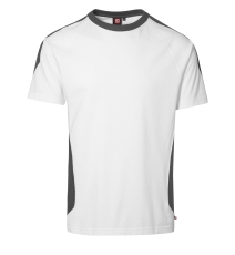 ID PRO Wear T-shirt med kontrastfarve, 0302 hvid, str. S