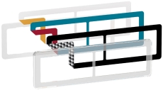 Fuga Choice designramme 2x2M transparent inklusiv 6 farveval