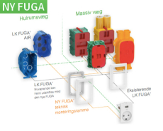 Fuga Air indstøbningsdåse 1,5 modul uden låg, gul (bulk)
