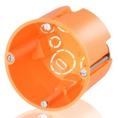 Forfradåse Ø68 61mm, med udslagsblanketter, orange