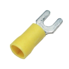 Isolerede Gaffelkabelsko gul, 4,0-6,0 mm², M4