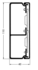 Kabelkanal LE 40/110SK perlehvid med skillespor