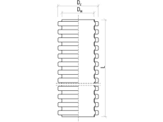 Hekaplast 50/42 mm PEH-kabelrør m/muffe, korr./glat, 50 m, r