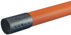 Hekaplast 110/94 mm PEH-kabelrør m/muffe, korr./gl., 6 m, or