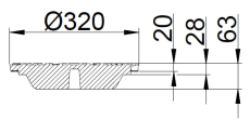Duco 280/315 mm rist med pakning og fjederlås, 40 t, SG SORT