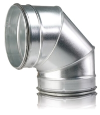 200 mm Bøjning ventilation kort falset BKL 90°