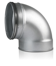 160 mm Bøjning ventilation kort BKML muffe/nippel 90°