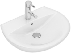 Ifö Spira håndvask 57 cm, buet forkant, m/hh u/overløb