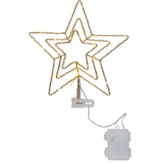 Star Trading Topsy messing Topstjerne med LED lys og batteri