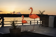 Konstsmide Flamingo i akryl 48 ravfarvet LED, højde 70 cm.