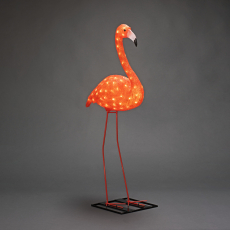 Konstsmide Flamingo i akryl, 96 ravfarvet LED.