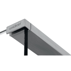 GlassLine Topstang (stål) - 1200- brusevæg højrestillet