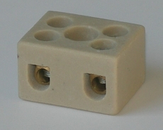 Kronemuffe porcelæn 2-polet, massiv 10 mm² / flerkoret 6 mm²