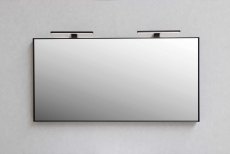 Sanibell Basicline spejl 120x60cm, mat sort aluramme