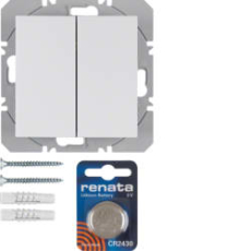 KNX/ql dobbelt trådløst tryk med batteri s.1., hvid
