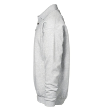 Polo sweatshirt ID 601, stolpelukning, grå melange str. 2XL