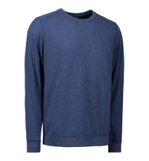 ID Sweatshirt 0615 med rund hals, blå melange, str. XL